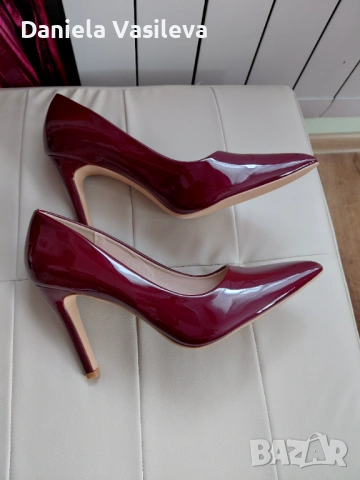 Елегантни обувки бордо р-р 39, снимка 2 - Дамски обувки на ток - 54277501