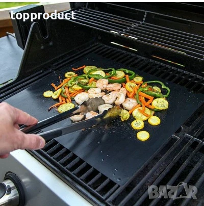 Незалепваща тефлонова подложка, фолио за барбекю, снимка 2 - Барбекюта - 50917168
