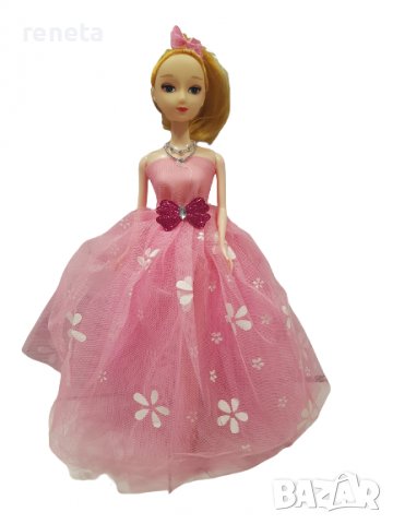 Кукла Ahelos, Принцеса, Розова рокля, Без кутия, 30 см., снимка 1 - Кукли - 38450905