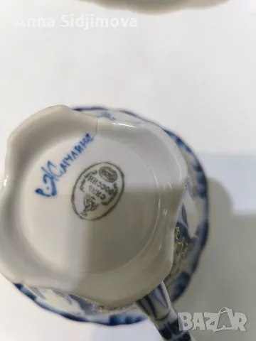 Гжель самовар и двоен сет за чай, снимка 14 - Чаши - 48258225