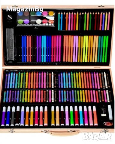 Комплект за Рисуване оцветяване в дървен куфар komplekt za risuvane, снимка 9 - Рисуване и оцветяване - 39061059