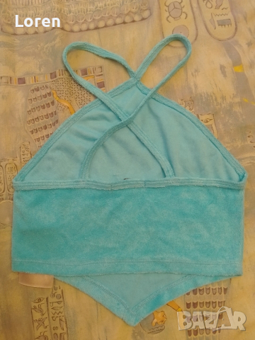 Ново!*Fb Sister*Късо светло синьо асиметрично потниче, снимка 5 - Потници - 52637601