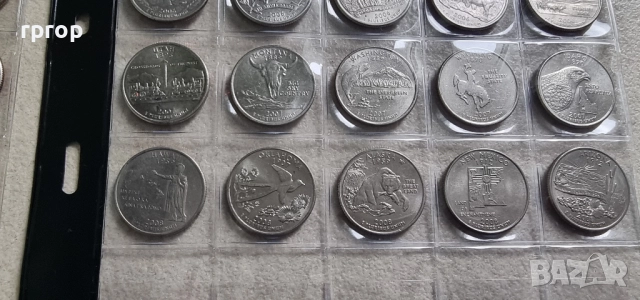 САЩ. 1/4 Американски долари . Quarter . 50 бройки . Пълен комплект. 50 щата., снимка 6 - Нумизматика и бонистика - 46545190