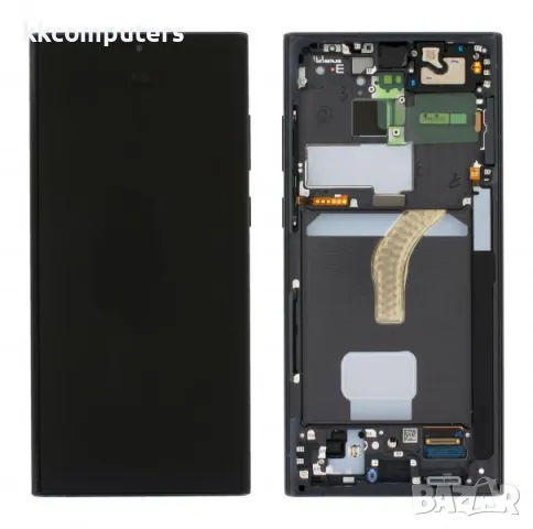 LCD Дисплей за Samsung SM-S908F S22 Ultra / GH82-27488A / 27489A / Тъч скрийн + рамка / Черен / Ориг