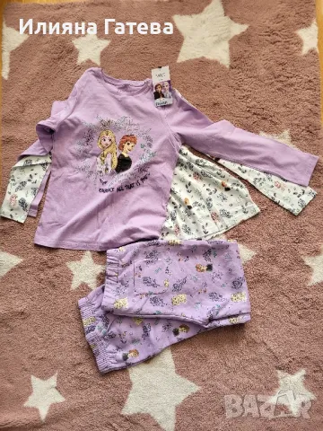 Нов комплект Frozen 2бр блузи и 1бр долнище M&S 9-10г