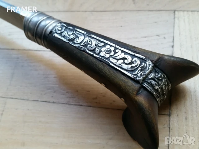 Османски Ятаган от 18 век с кания каракулак нож кама кинжал сабя , снимка 12 - Антикварни и старинни предмети - 50930481