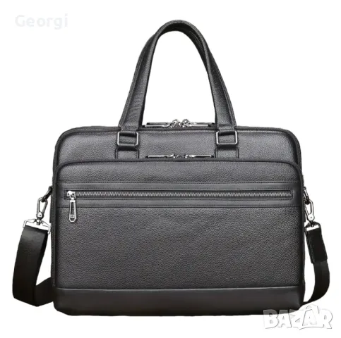 Премиум, Луксозна и Елегантна Бизнес чанта (за лаптоп 15,6”) Естествена върхова кожа!, снимка 5 - Чанти - 49279020