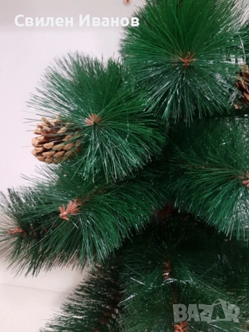 Елха естествено зелена с шишарки, снимка 5 - Декорация за дома - 52215593