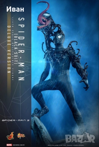 Hot Toys Spider-Man 3 (Black Suit) Deluxe 1/6th/ Спайдър - мен симбиотичен лукс издание, снимка 2 - Колекции - 47223401