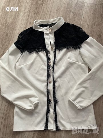 Риза с черна дантела, снимка 1