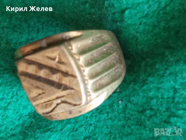 Стар ПОЗЛАТЕН БРОНЗОВ ПРЪСТЕН СТИЛНА РЕТРО ОРНАМЕНТИКА МАЙСТОРСКА РЪЧНА ИЗРАБОТКА  6936, снимка 4 - Антикварни и старинни предмети - 33369654