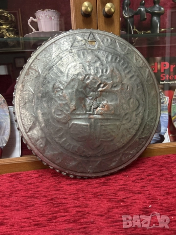 изящен старинен меден поднос, снимка 2 - Антикварни и старинни предмети - 56475188