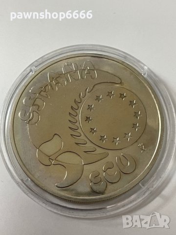 Сребърна монета Испания 5 екюта, 1989 Карл V, снимка 6 - Нумизматика и бонистика - 44444080