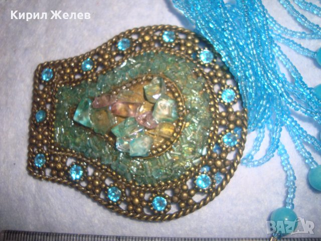 ЕТНО - СТИЛ МЕСИНГОВО МЪНИСТЕНО АЖУРНО БИЖУ НАКИТ ВИСУЛКА с КРИСТАЛЧЕТА 27900, снимка 14 - Други - 37095191