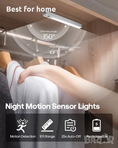 6 броя LED светлини за шкафове със сензор за движение Goodea, снимка 8 - Лед осветление - 50022039