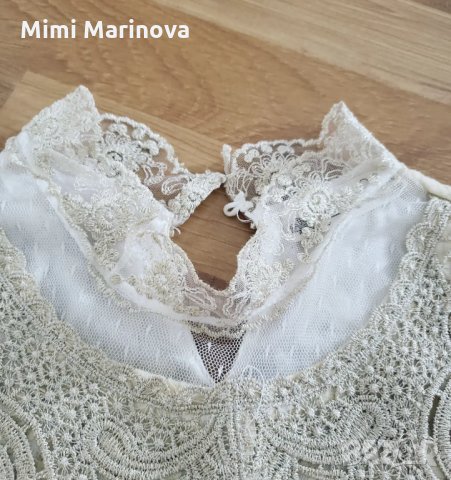 Нежна Дантелена блуза, елегантна, подплатена, снимка 8 - Блузи с дълъг ръкав и пуловери - 34305086