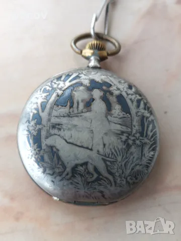 Сребърен джобен ZENITH, снимка 3 - Антикварни и старинни предмети - 48128865