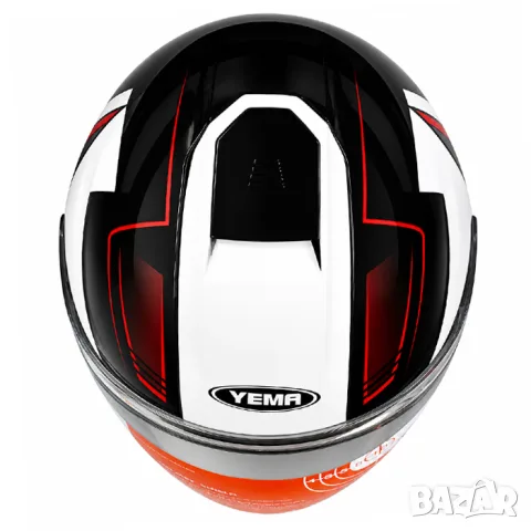 Отворена мото каска YEMA ECE R22.06 с два визьора черно и червено, снимка 4 - Аксесоари и консумативи - 55865694