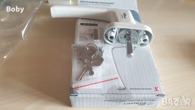 Дръжка с ключ за PVC прозорци - бяла !, снимка 3 - Дограми - 31715029