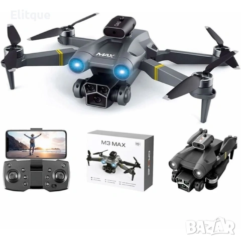 Дрон M3 Max с двойна камера, избягване на препятствия, WiFi FPV, снимка 3 - Дронове и аксесоари - 53191895