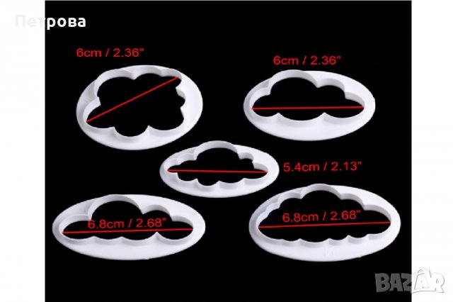 Резци за сладки – „Облачета”, снимка 2 - Форми - 29543003