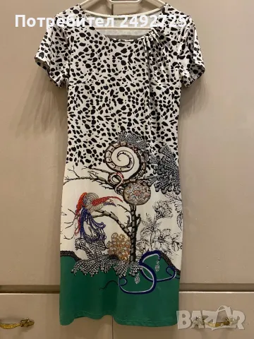 Рокля по тяло къс ръкав камъчета, снимка 1
