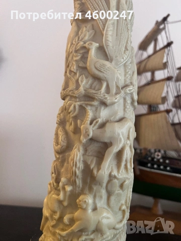 Декоративна фигура от сапунен камък с животински мотиви. 70-те години, снимка 2 - Други - 54230079