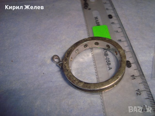 СТАР ПОСРЕБРЕН ВЕНТИДЖ АРТ МЕДАЛЬОН ВИСУЛКА с ИНКРУСТИРАНИ КРИСТАЛЧЕТА 28339, снимка 3 - Колиета, медальони, синджири - 37395567