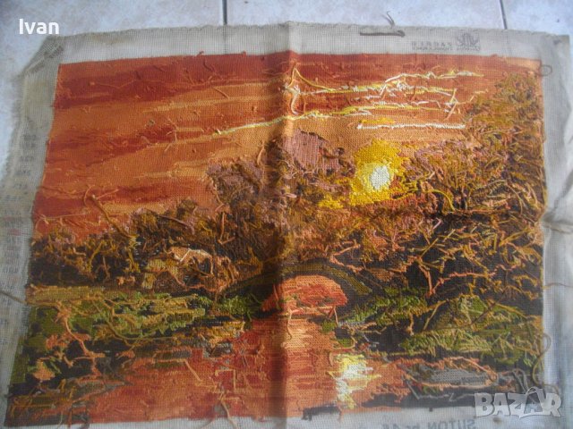 59см х 44 см-Голям Гоблен-ДМЦ Конци-Ръчно Бродиран-Нерамкиран, снимка 17 - Гоблени - 40500467