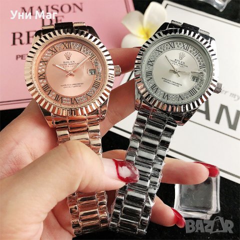 Луксозен дамски ръчен часовник Rolex, стилен Ролекс , водоустойчив, снимка 2 - Дамски - 37074456