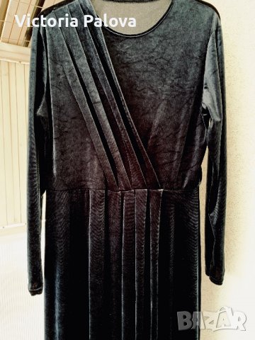 Дълга рокля тренд кадифе Франция, снимка 3 - Рокли - 39551319