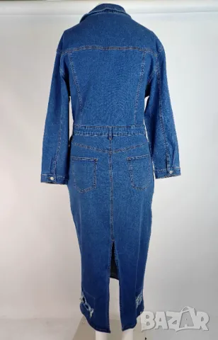 XL-XXL Еластична дънкова рокля, снимка 5 - Рокли - 50254129