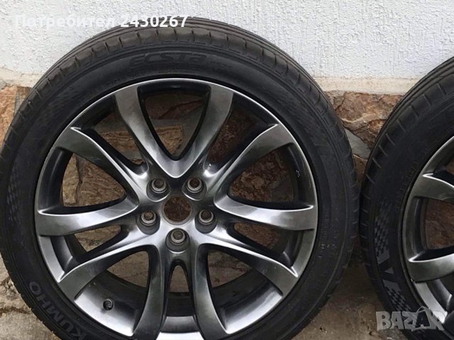 Оригинални алуминиеви джанти Мазда 6 с нови летни гуми, снимка 3 - Гуми и джанти - 42575805