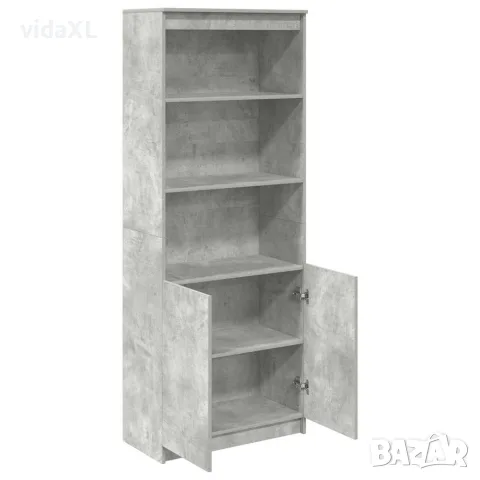 vidaXL Висок шкаф, бетонно сив, 70x35x180 см, инженерно дърво, снимка 5 - Бюфети - 56147032