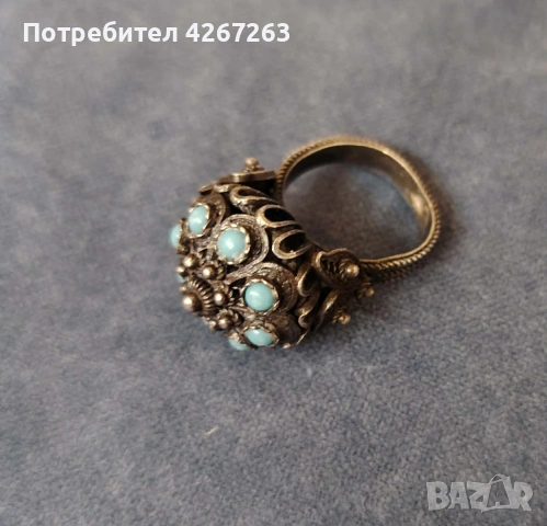 Сребърен пръстен корона Царство България