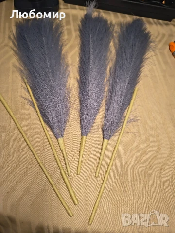 3 бр. изкуствени стъбла от пампас трева 70 см/27" фалшиви пухкави сушени клони от пампас трева 

, снимка 3 - Декорация за дома - 50551895