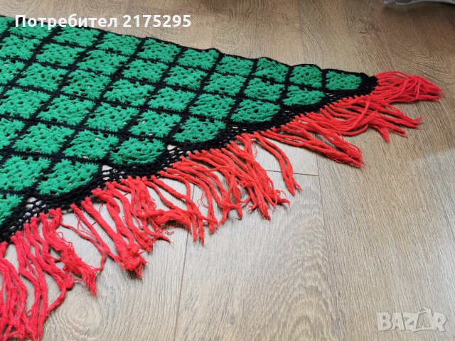 Плетен триъгълен старинен шал, снимка 2 - Други - 32001905