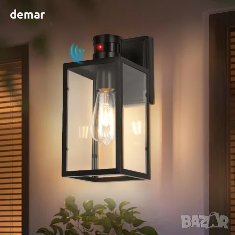 QCXWCJWD Външно стенно осветление със сензор за движение, стенен фенер със сензор, водоустойчив, снимка 8 - Външни лампи - 49885868