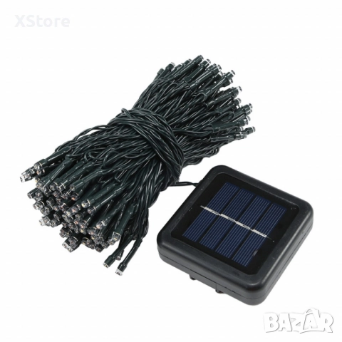 SD 12 - Соларни коледни лампички 12 метра , 100 лампи 5 програми , 4 цвята по избор, снимка 2 - Декорация за дома - 52432103