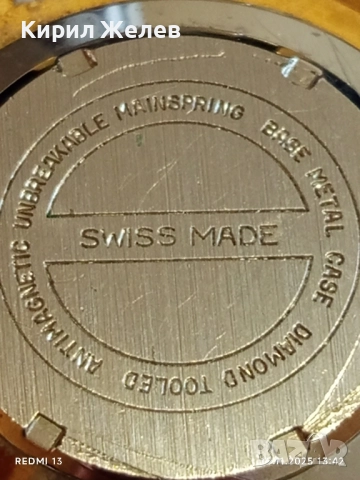 Стар механичен часовник мъжки Trafalgar ANTI-MAGNETIC SWISS MADE с позлата рядък 51463, снимка 9 - Антикварни и старинни предмети - 52362403