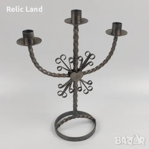 Винтидж свещник тройка, снимка 2 - Антикварни и старинни предмети - 47396963