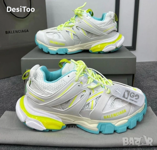 Balenciaga Track Sneaker "White/Neon Yellow/Light Blue" 