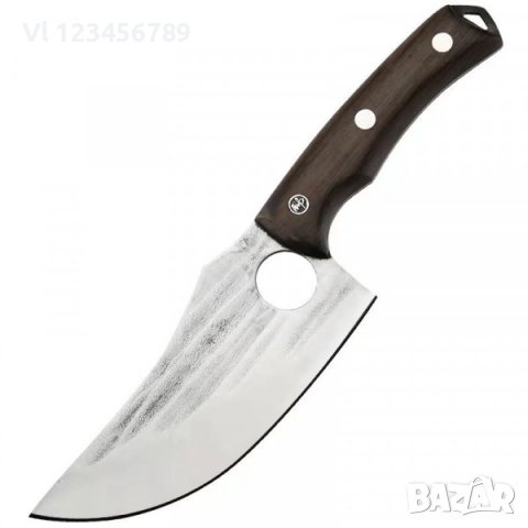Ръчно кован нож 168х 270 , кожена кания, снимка 3 - Ножове - 42203396