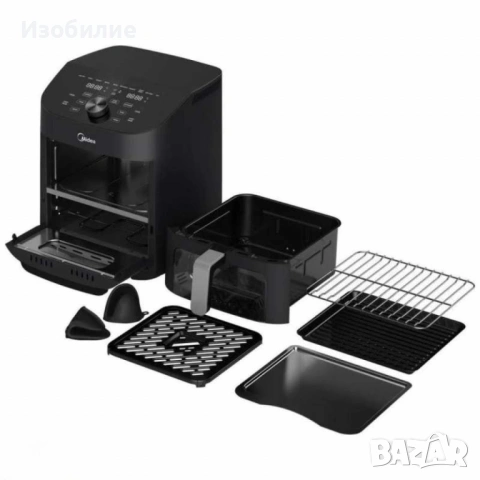 Еър Фрайър 2 в 1 - 11L - Midea MAD1100DADK - С две зони за готвене, 10 програми и 360° циркулация на, снимка 6 - Фритюрници - 53040713