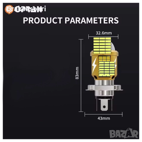 LED Крушка за Мотоциклет H4 – Бяла Светлина 12V–80V IP68, снимка 7 - Аксесоари и консумативи - 52810465