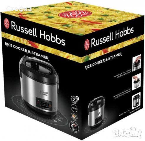 Уред за варене на ориз Russell Hobbs, Черен/Инокс, снимка 2 - Мултикукъри - 38529373