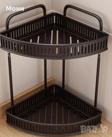 Ъглова стойка за подправки 2 нива – Органайзер за кухня, баня, без монтаж, снимка 2 - Други - 53912775