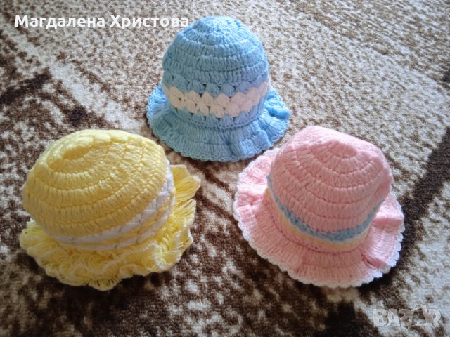Бебешки плетени шапки, снимка 11 - Бебешки шапки - 34101038