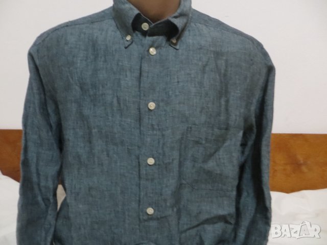 Мъжка риза с дълъг ръкав от лен Eton, снимка 2 - Ризи - 26635536