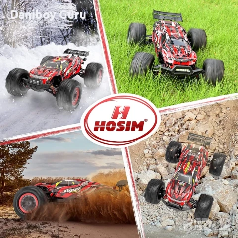Hosim RC Кола 1/10 Безчеткова SUPER X07 Високоскоростна 68КМ/ч 4WD Офроуд Монстър Камион, снимка 3 - Коли, камиони, мотори, писти - 51126844
